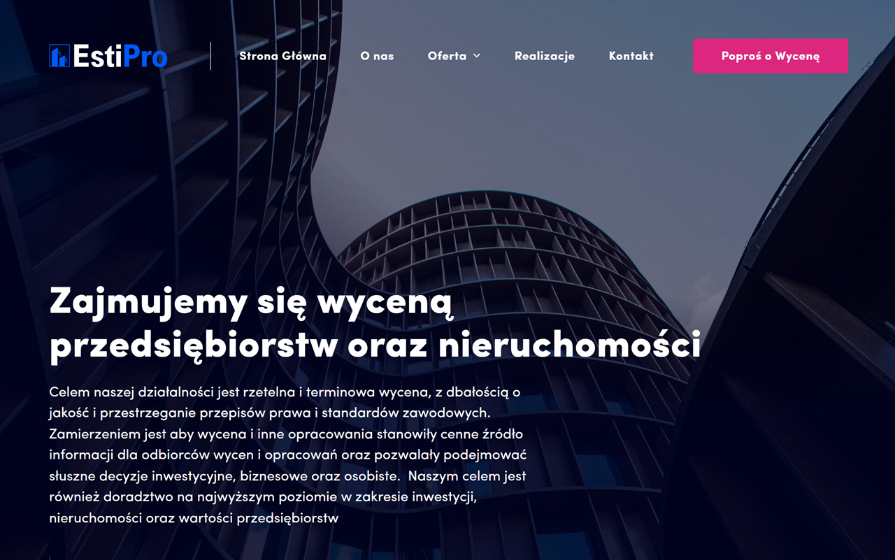 Wyceny nieruchomości i przedsiębiorstw | Estipro cover