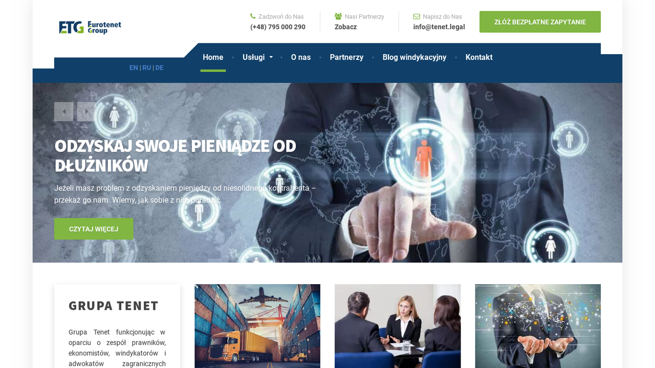 Firma windykacyjna EUROTENET GROUP Sp. z o. o cover